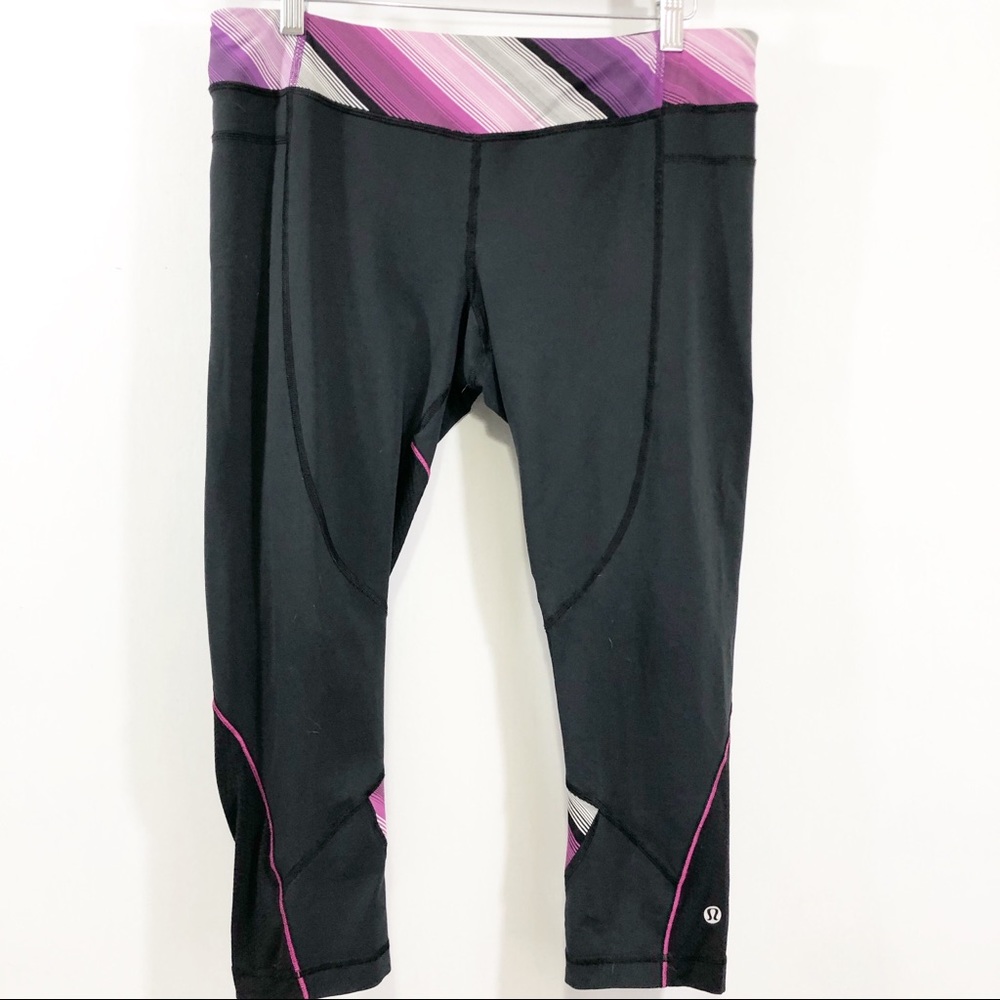 Lululemon wet dry warm cropped running leggings 12
